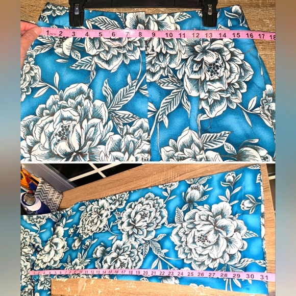 NWT Worthington Blue Floral Wide Leg Flowy Palazzo Pants with Pockets 6 or S M - Picture 7 of 9